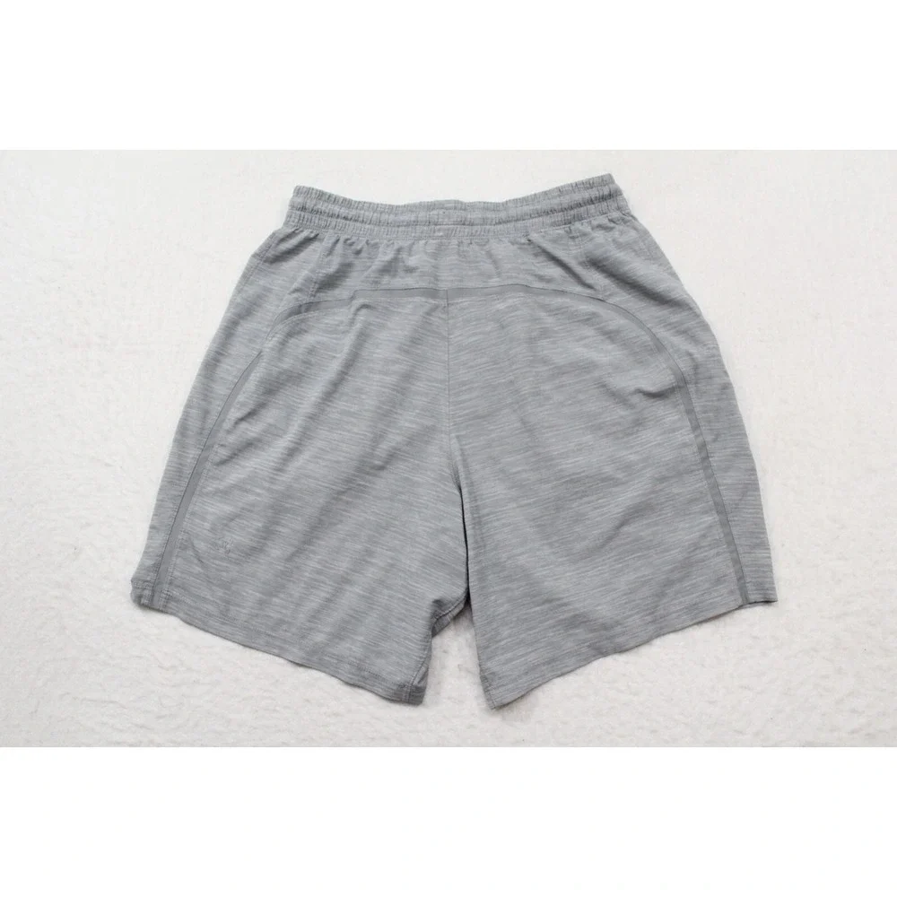 Lululemon Yoga Gym Shorts Gray Performance‎ Wicking Stretch Mens Small x 7
